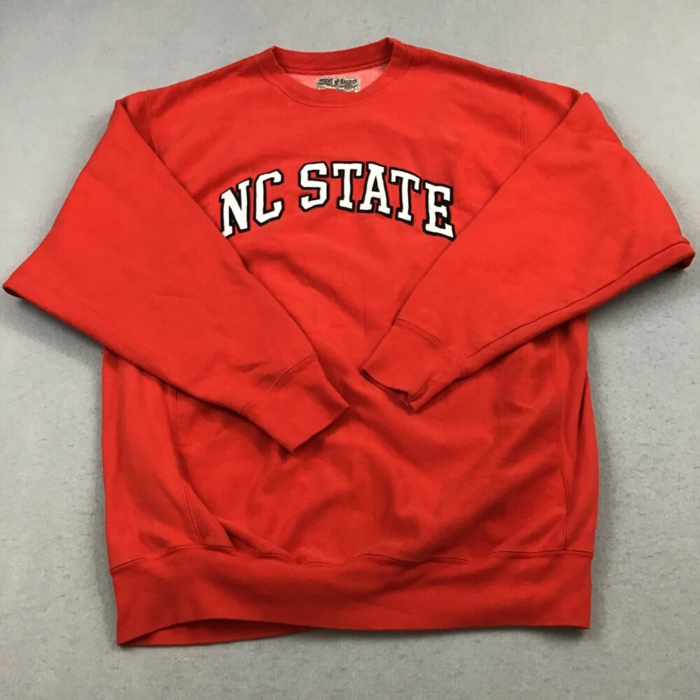 NC State Wolfpack Sweatshirt Men 2XL Red Steve And Barrys Crewneck Heavyweight *